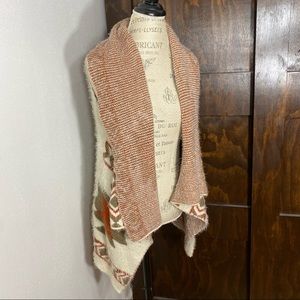 Tribal Fuzzy Open Front Cardigan